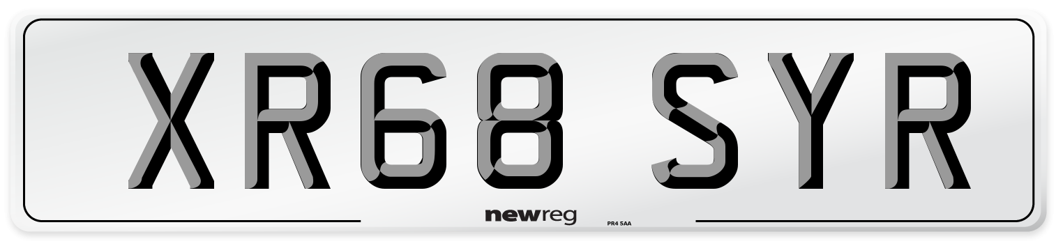 XR68 SYR Number Plate from New Reg